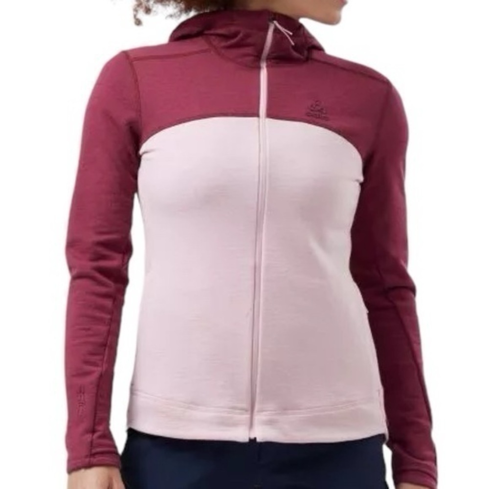 Odlo Ascent Performance Wool Color Block Zip Hooded Full Zip Sweater Jacket XS‎